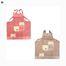 예쁜 어린이집교사 캐릭터 앞치마, 핑크