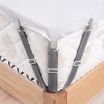 생활광장 침대시트 고정 밀림방지 클립 밴드 4P, 블랙