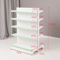 슈퍼 마켓 선반 진열대 벽 편의점 디스플레이 마트 대형, 양면 5층 서브  70 x 70 x 165