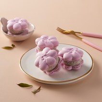 파르팜 파스텔 꽃카롱 30개입 마카롱 (개별포장), 연보라, 1개, 690g