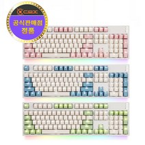 COX CY104 게이트론 기계식 게이밍 키보드 크림블루, 갈축