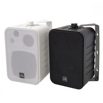 매장스피커 RS-45B 2개 1조 벽걸이 스피커 4인치 60W 매장용 카페 브라켓 포함, 화이트