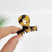 프랑스핀 호피 마블 짧은 꼬임 4 cm 포인트 미니 집게핀