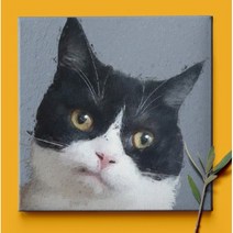 반려동물 초상화 유화 팝아트 강아지 고양이 식물 캔버스액자 직사각형 주문제작 사진을 그림으로 선물, 직사각형 0호