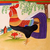 정유 재물 수탉 (패브릭) 보석십자수 40x40, 어스래빗쿠팡 본상품선택