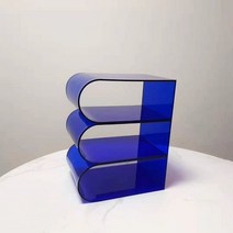 북타워 코너선반 사다리 모듈 파티션 현대적인 아크릴 잡지 랙 거실 바닥 보관 책 및 신문 정보, 2.파란