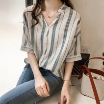 여리핏 스트라이프 블라우스