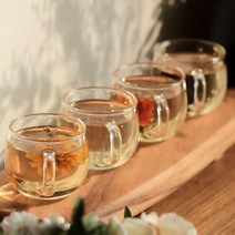 커피잔 유리 내열 2종 미니 티 손잡이컵 용품 머그 잔 커피잔 캡슐 예쁜유리잔 내열유리, 인크레마내열유리잔(150mlx4p)