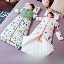 어린이 침낭 중대형 아이 난방 침구 입는 슬리핑백, 노라포레스트 S 사이즈 90cm(0-3세)