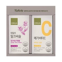풀비타 밀크씨슬 메가비타C 세트 120정 회사 교회 친정 처가 시댁 큰댁 답례 감사 명절 선물세트, 34개