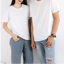 [이거찜] 국내최저가 원단 코튼 라운드 무지 반팔티셔츠 흰티 뚜꺼운 반팔티 20수면티