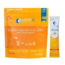 리퀴드 IV Hydration Multiplier 이뮨 드링크 귤 맛 스틱팩 14개, 168