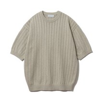 커스텀어클락 펀칭 소프트 코튼 숏 슬리브 크루넥 니트 오트밀 COOSKT035OATMEAL PUNCHING SOFT COTTON SHORT S리 VE CREW NECK KNIT O