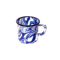 SOREMO 오리지널 블루 법랑컵 법랑머그 에나멜컵 빈티지잔 수입머그컵, 클라인블루 밀크 340ml