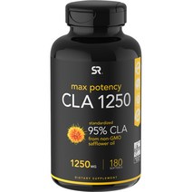 스포츠리서치 맥스 포텐시 CLA 1250mg 새플라워 오일 소프트젤 글루텐 프리, 180개입, 1개