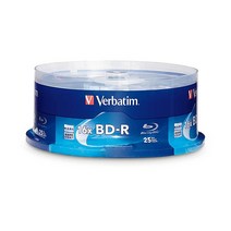 Verbatim BD-R 25GB 16X 블루레이 레코더블 미디어 디스크 50팩 스핀들 98397, 25 Pack Spindle_25GB