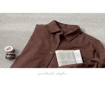 코지 오데크 탄탄한 겨울 면소재 롤업단추 셔츠