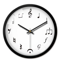 음표 벽시계 학교 학원 피아노교실 음악 예술적 인테리어 장식 시계 선물, CH160화이트메탈프레임