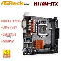 H110 마더 보드 ASRock H110M-ITX LGA 1151 2XDDR4 USB 3.1 SATA3 DVI-D HDMI 미니 ITX 6th 및 7th Gen 인, 한개옵션0