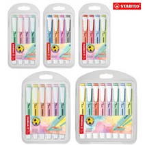 (스타빌로) 스윙쿨 형광펜 세트 파스텔 4색 6색 12색 (선택x1종), 4색 C세트