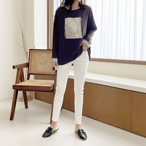 [코지] 여자 예술 드로잉 작품 프린팅 배색 블라우스