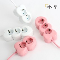 아이정 하트탭 2구/3구 16A 감성 디자인 멀티탭, 상세설명 참조, 005_[핑크] 하트탭 3구 3M