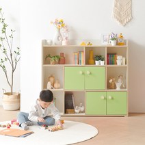[에타홈] 라피 아기책장 어린이 아이방 유아 전면 책장 A3122, 크림화이트