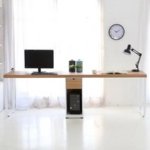 창가 컴퓨터책상 긴테이블 2인용 학원 가구 원장 미드센츄리 홈오피스, 아카시아