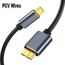 Micro B USB C 3.0 케이블 타입-C to 3.0 마이크로 B 커넥터 5Gbps 하드 드라이브 컴퓨터용 외장 하드 디스크, 01 Black, 03 1.5m