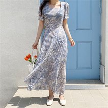 도도하나 도도하나 나염 쉬폰 플리츠 롱원피스3컬러 (7280145)