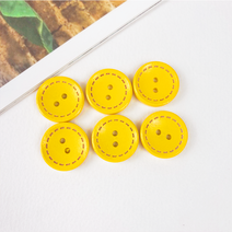 헤세드 NEW) 20mm 컬러스티치 나무단추(10개), 옐로우