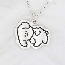 실버 대롱 강아지 미아방지 목걸이 팔찌 깊은각인 아기 어린이 은목걸이 팔찌, 대롱강아지 팔찌