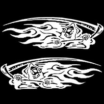 죽음의사신 대형 스티커 자동차 옆라인 양방향 데칼 스티커, 죽음의사신 화이트