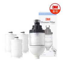 3M 스탠다드 샤워필터 / 샤워기필터 본품 + 리필 3개입, 없음