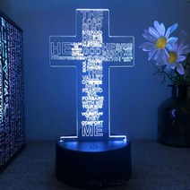예수 3d led 램프 침실 야간 조명 액션 기독교 그림 아바타 성경 축복 처녀 방 장식 선물 루스, 03+Black base 16colours