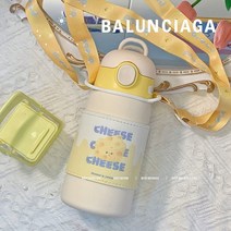 치즈 튤립 보온보냉텀블러 보온컵 귀여운 캐릭터 토끼 원터치 빨대 보온 보냉텀블러 ins 고안치 물컵 스테인리스강을 휴대할 수 있다 304스텐 물병 BW-2998, 420ml