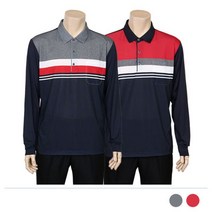 르마 배색 카라넥 긴팔 티셔츠OC