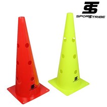 스포츠트라이브 필드 칼라 라바 콘 홀 6인치 9인치 12인치 마킹 10개 세트 - 개인 팀 축구 훈련 연습 용품, 18인치 홀 옐로우 낱개 1개