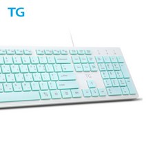 RoHS인증 유선 키보드 TGK500U 민트/키스킨제공 22년품TG삼보, 친환경 RoHS인증 유선 키보드 TG-K500U 민트/, 민트