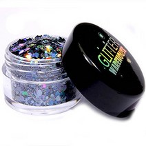 GlitterWarehouse Chunky Charcoal Gray Mermaid Chunky Loose Holographic Solvent Resistant Cosmetic Gr, 1