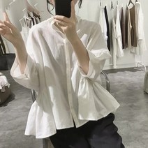 퀸앤조이 내추럴 플레어 셔츠 블라우스