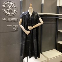 보니스팍스 NC02 프린트 수술 장식 원피스 A38OP080