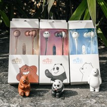 디지털벤투스 1+1 위베어베어스 페이스 유선 이어폰, 판다+판다