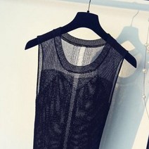 할머니조끼 레이스 여자 민소매 코바늘조끼 빈티지 베스트 여성 여름 니트