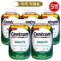 센트룸 어덜트 남여성인용 종합 멀티비타민 425정 [2/3/4/5/6병 택1찜하기] + Welchs 구미, 5개