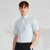 코디갤러리 by STCO [95~130 SIZE] 블루 버튼다운카라 스트레치 반팔셔츠