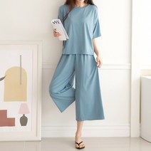 다이빙 와이드 쿨 세트 9color (상의+하의SET) 루즈핏 티셔츠+통바지 여름 냉장고 아이스 (국내생산)