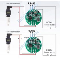소형 아날로그 데이터 수집 모듈 0-5V 4-20mA ~ RS485 변환기 Modbus RTU 통신, 한개옵션1, 02 0-20mA to RS485
