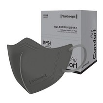 웰킵스 컴포트에어 보건용마스크 대형 KF94, 무드그레이, 1개, 40개입