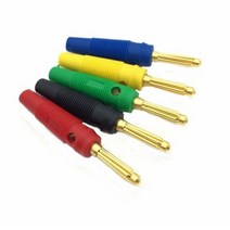 스피커단자 5pcs 4mm 바나나 플러그 오디오 스피커 커넥터 앰프 스피커 바인딩 용, 7바늘 골드, 검은색